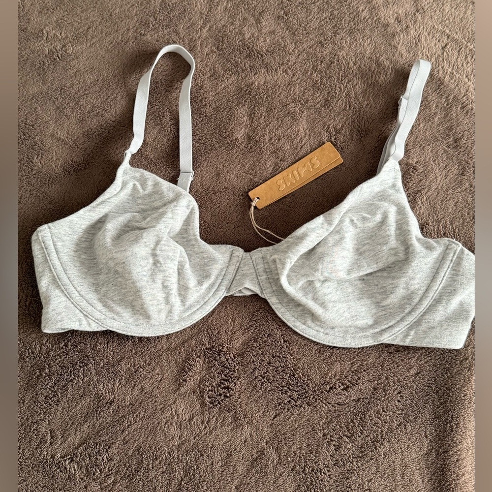 SKIMS COTTON JERSEY UNDERWIRE BRA